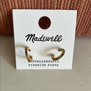 Madewell Gold Hoop Earrings with Multicolor Stones